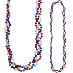 Beads - Braided Red White Blue 42" (DZ)