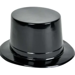 Black Plastic Top Hats (DZ)
