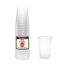 Clear Plastic Tumblers 12 oz (20 PACK)