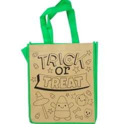 Color Your Own Halloween Tote Bag Assorted 10" x 4" x 12" (EACH)