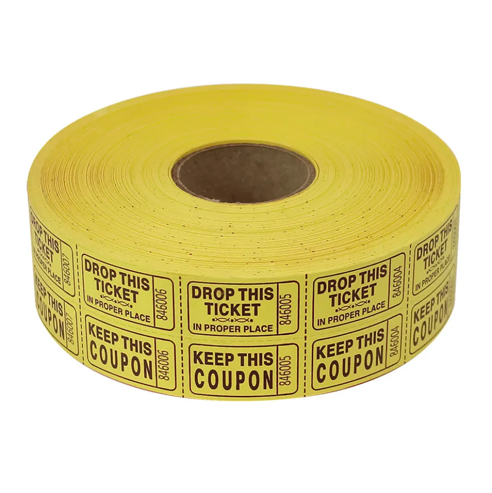 Double Roll Raffle Tickets - Yellow 2000 Roll (EACH)