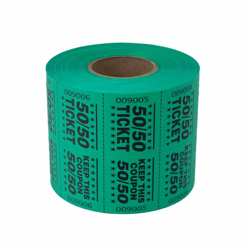Double Roll 50/50 Tickets - Green 1000 Roll (EACH)
