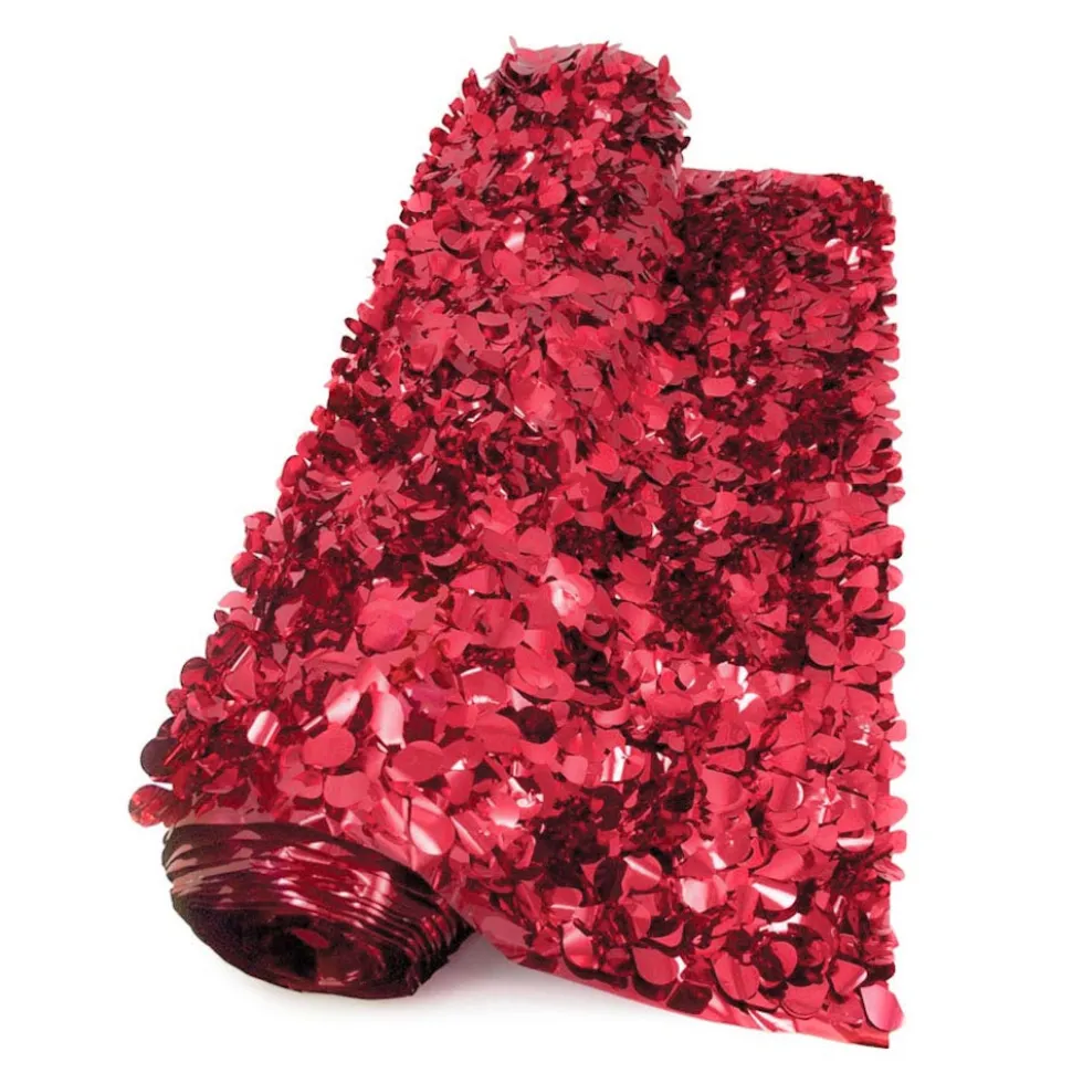 Float Sheeting - Metallic Floral 36" x 15' Red (EACH)