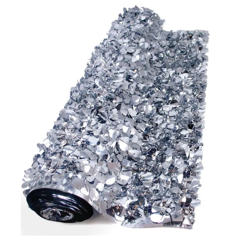 Float Sheeting - Metallic Floral 36" x 15' Silver (EACH)