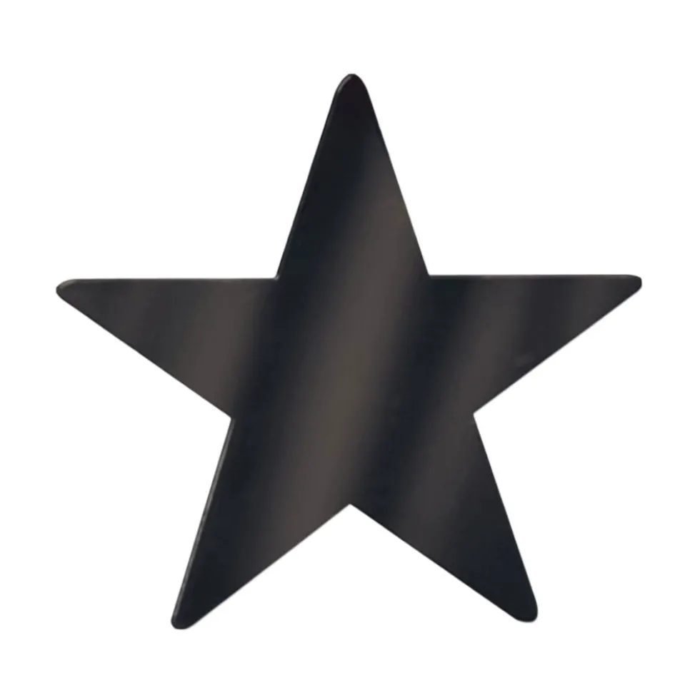 Foil Star Cutout - Black 9" (EACH)