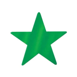 Foil Star Cutout - Green 5" (EACH)