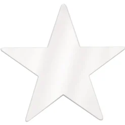 Foil Star Cutout - White 15" (EACH)