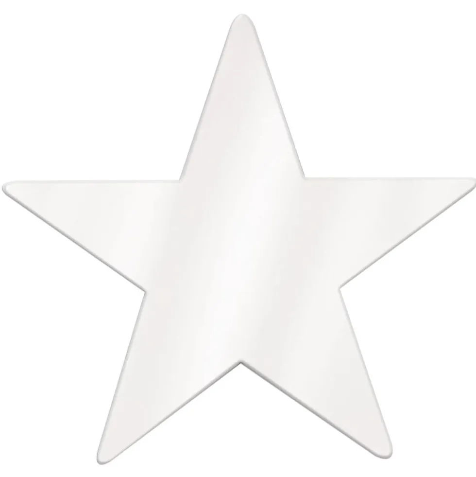 Foil Star Cutout - White 15" (EACH)