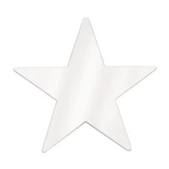 Foil Star Cutout - White 9" (EACH)
