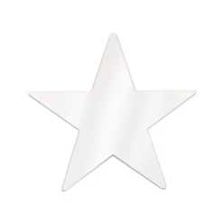 Foil Star Cutout - White 5" (EACH)