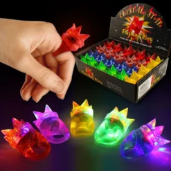 Light Up Spiky Jelly Ring Assortment (24 PACK)