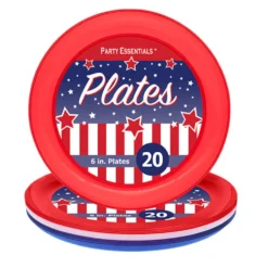 Patriotic Plastic Plates 6" (20 PACK)