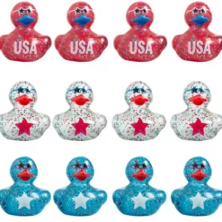 Patriotic Polka Dot USA Rubber Ducky Assortment 2" (DZ)