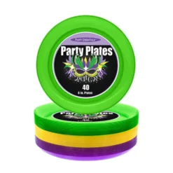 Plastic Plates 6" Mardi Gras (40 PACK)