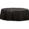 Plastic Table Cover - Round Black 84" (EACH)