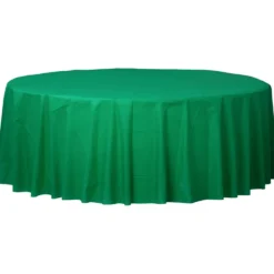 Plastic Table Cover - Round Green 84" (EACH)