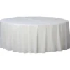 Plastic Table Cover - Round White 84" (EACH)