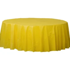 Plastic Table Cover - Round Yellow 84" (EACH)