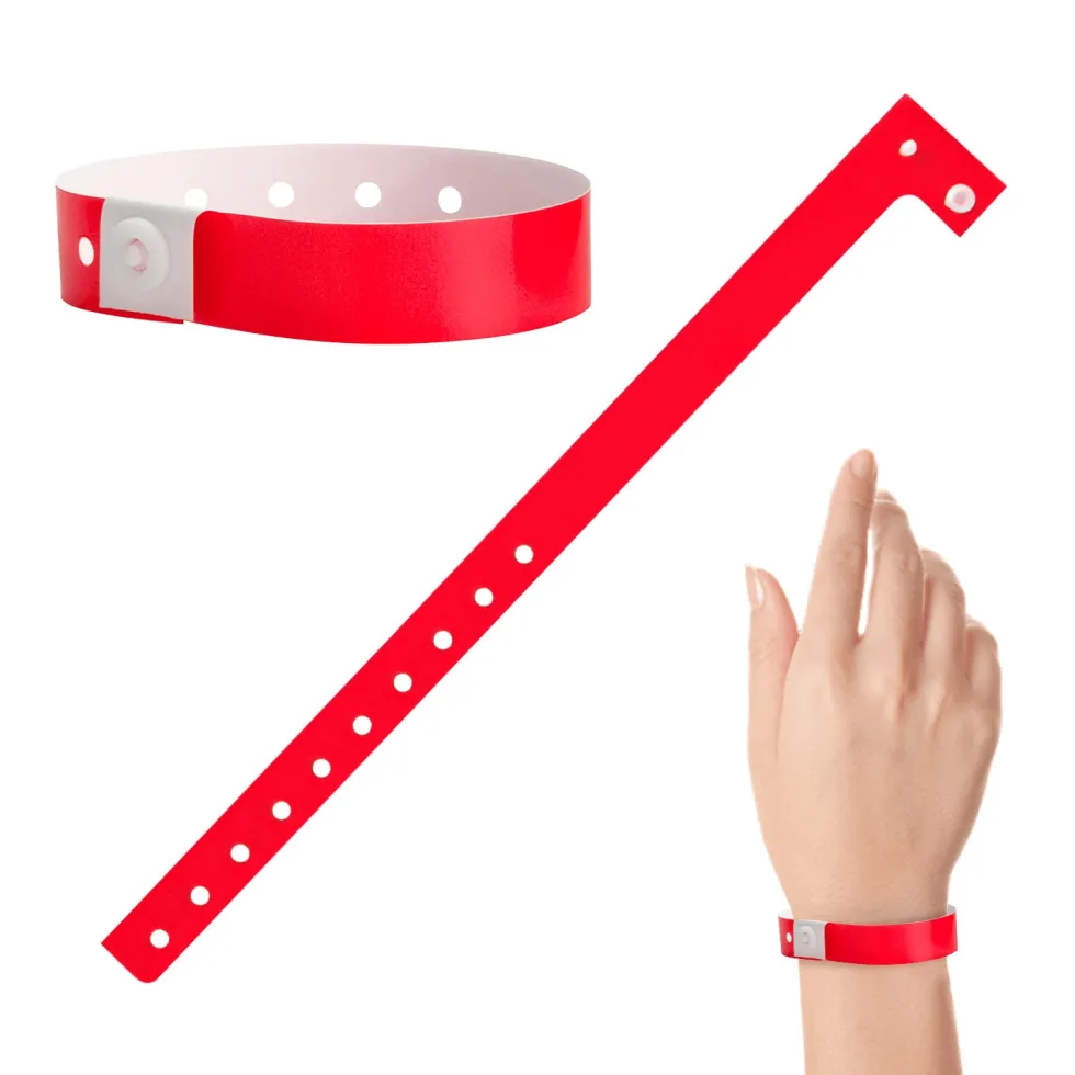 Plastic Wristbands - Red (100 PACK)