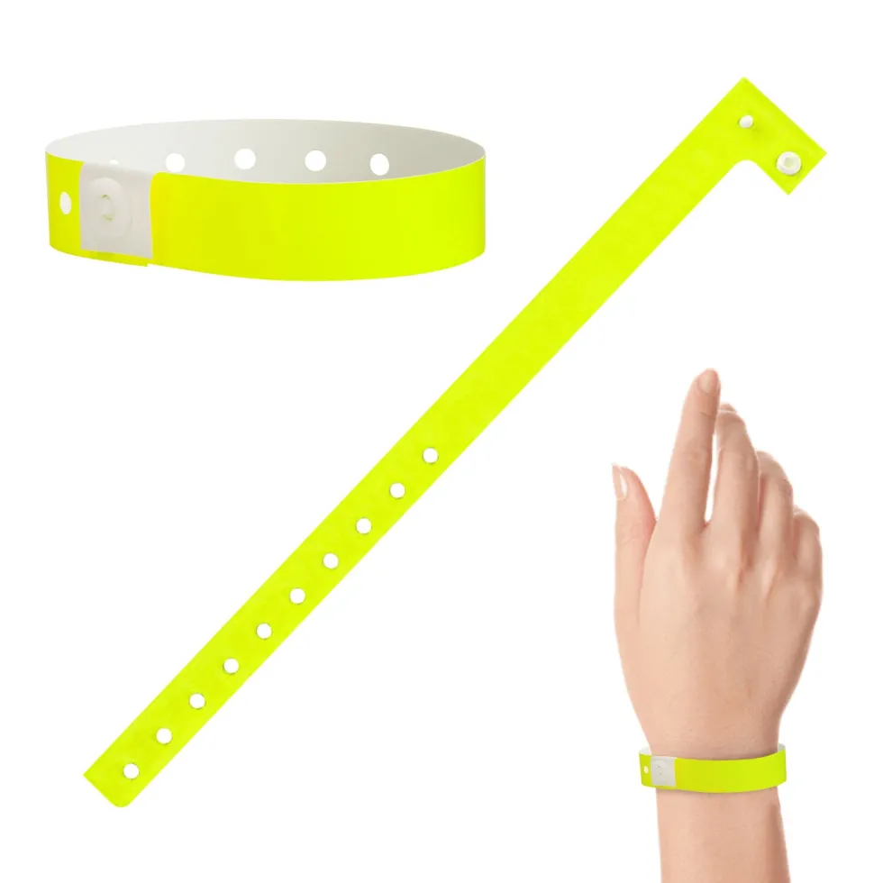 Plastic Wristbands - Yellow (100 PACK)