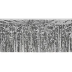 Silver 1-Ply Metallic Fringe Drape 15" x 10' (EACH)