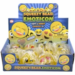Squeezy Bead Emoticon Ball Assortment 2.25" (DZ)