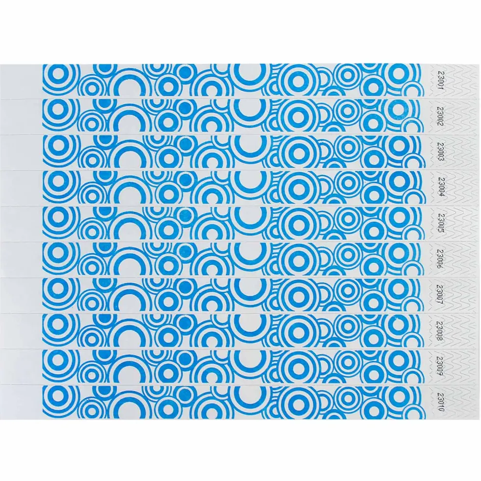 Tyvek Paper Wristbands - Blue Discs 3/4" (500 PACK)