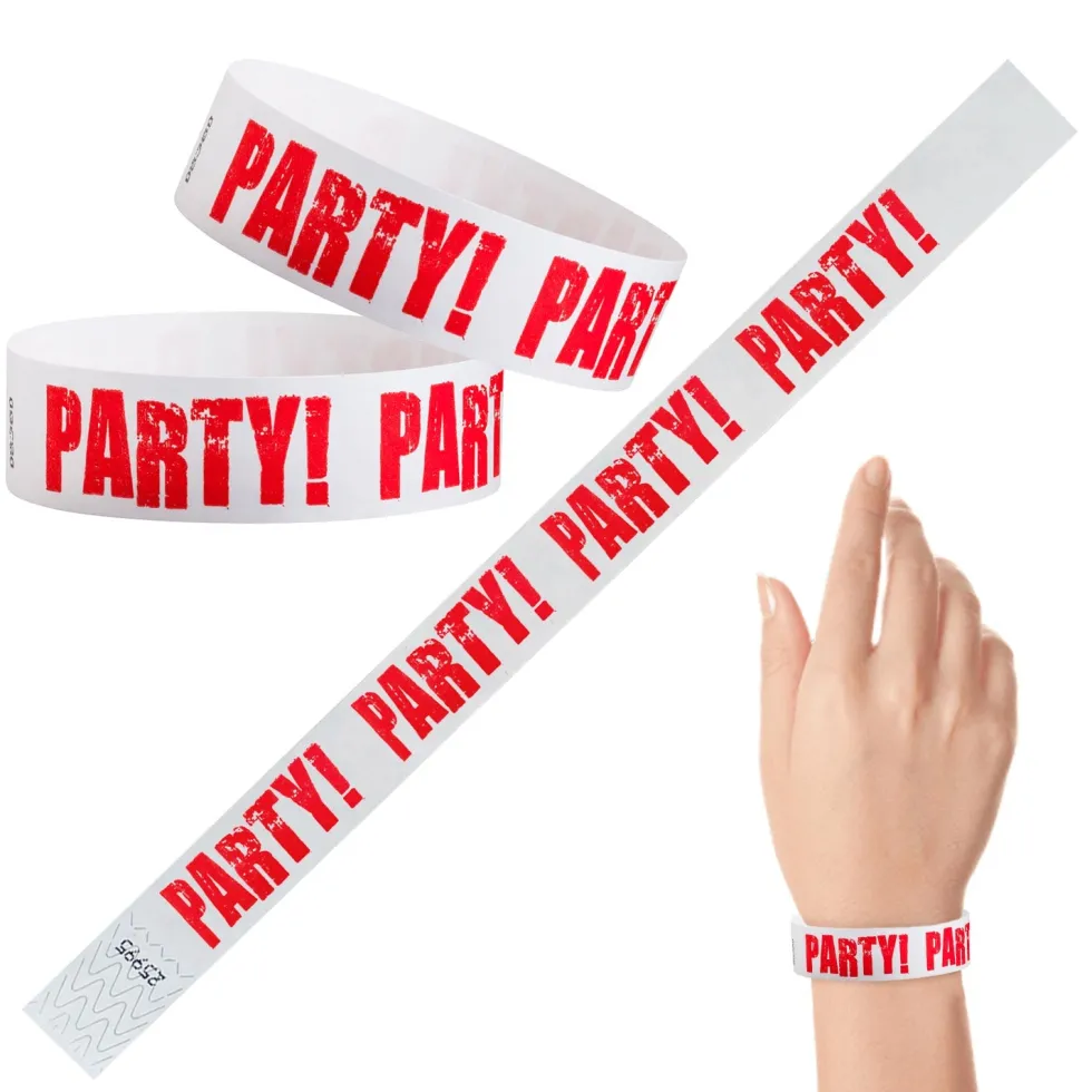 Tyvek Paper Wristbands - Party 3/4" (500 PACK)