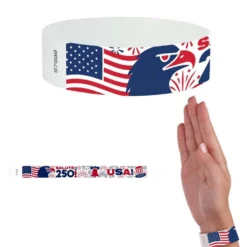Tyvek Paper Wristbands - USA 250 3/4" (500 PACK)