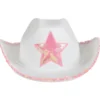 White Felt Cowgirl Hat With Pink Star (EACH)